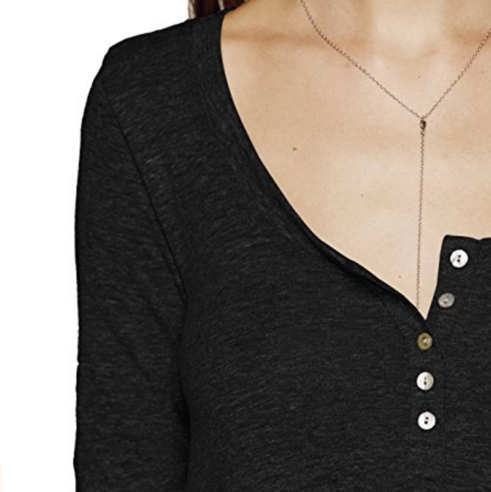 boho henley dress / tunic top - Picture 5 of 7